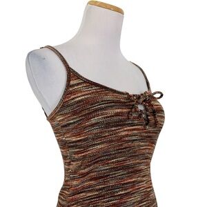Aeropostale Space Dye Tank Dress Size Small Marled Retro Stretch Brown